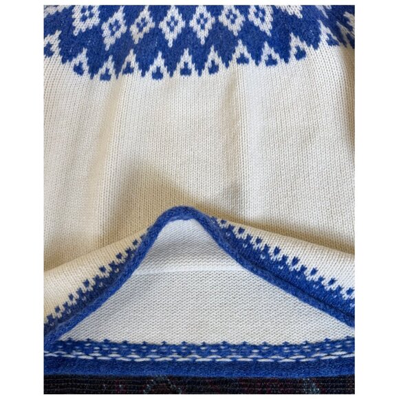 Alex Mill "Bailey" Fair Isle Turtleneck Sweater | Small | Blue & White | Nordic - Picture 7 of 8
